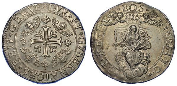 GENOVA. DOGI BIENNALI, 1528-1797. SERIE DELLA III FASE, 1637-1797. Da 2 Scudi 1692. Sigle ITC.