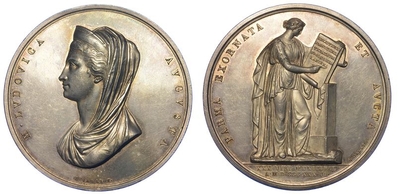 PARMA. MARIA LUIGIA D'AUSTRIA, 1815-1847. Medaglia in argento 1836. Le Beccherie di Parma.  - Asta Numismatica - Cambi Casa d'Aste