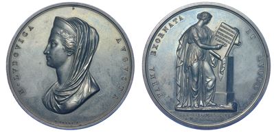 Parma. Maria Luigia D'austria, 1815-1847. Medaglia in Bronzo 1836. le Beccherie di Parma.