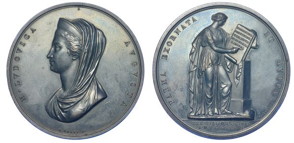 PARMA. MARIA LUIGIA D'AUSTRIA, 1815-1847. Medaglia in bronzo 1836. Le Beccherie di Parma.
