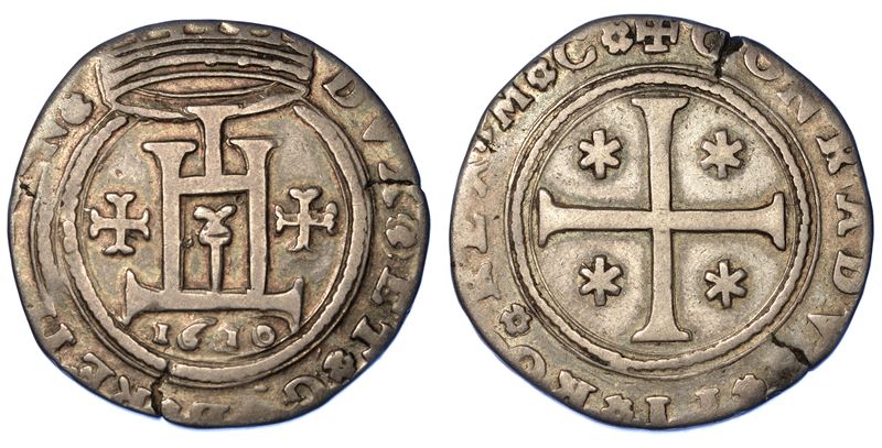GENOVA. DOGI BIENNALI, 1528-1797. SERIE DELLA II FASE, 1541-1637. Quarto di scudo 1610.  - Auction Numismatics - Cambi Casa d'Aste