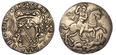 Genova. Dogi Biennali, 1528-1797. Serie della III Fase, 1637-1797. 8 Reali 1666.