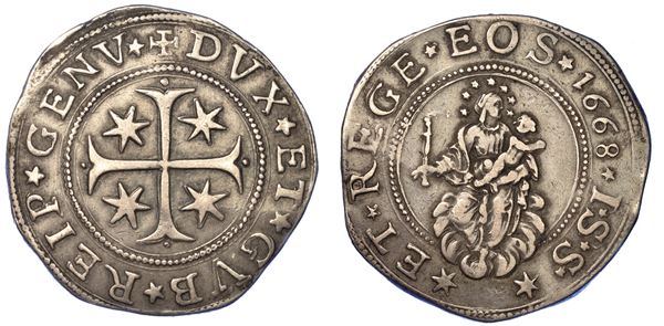 GENOVA. DOGI BIENNALI, 1528-1797. SERIE DELLA III FASE, 1637-1797. Mezzo scudo 1668.