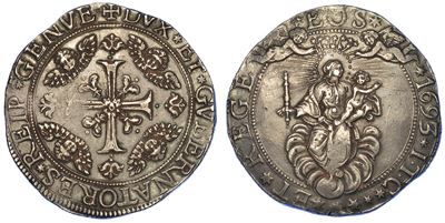 Genova. Dogi Biennali, 1528-1797. Serie della III Fase, 1637-1797. da 2 Scudi 1693.