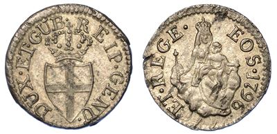 Genova. Dogi Biennali, 1528-1797. Serie della III Fase, 1637-1797. da 8 Denari 1796.