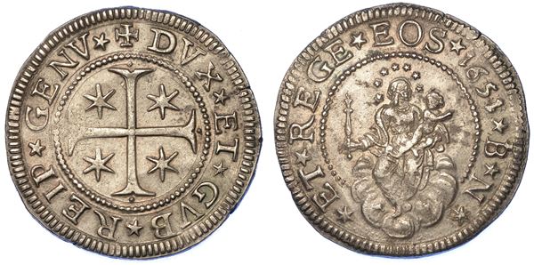 GENOVA. DOGI BIENNALI, 1528-1797. SERIE DELLA III FASE, 1637-1797. Mezzo scudo 1651.