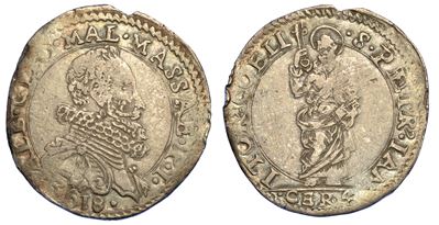 Massa di Lunigiana. Alberico i Cybo Malaspina, 1568-1623 (II Periodo). da 4 Cervie 1618.
