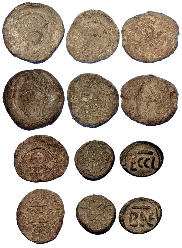 LUNI. PERIODO VESCOVILE (seconda metà VII-inizio VIII sec.). Lotto di sei monete/tessere.