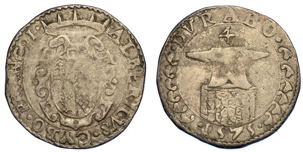MASSA DI LUNIGIANA. ALBERICO I CYBO MALASPINA, 1568-1623 (II periodo). Da 4 Bolognini 1575.