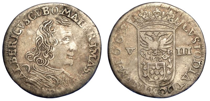 MASSA DI LUNIGIANA. ALBERICO II CYBO MALASPINA, 1662-1664 (I periodo). Da 8 Bolognini (Luigino) 1662.  - Auction Numismatics - Cambi Casa d'Aste