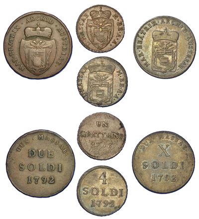 Massa di Lunigiana. Lotto di Quattro Monete.