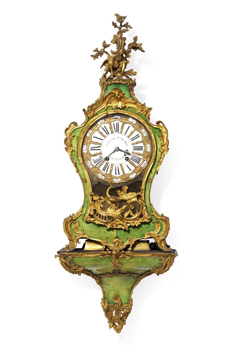 Pendola cartel Luigi XV con mensola. Edme-Jean Causard, Parigi, seconda metà XVIII secolo  - Auction Italian Mansions - Cambi Casa d'Aste