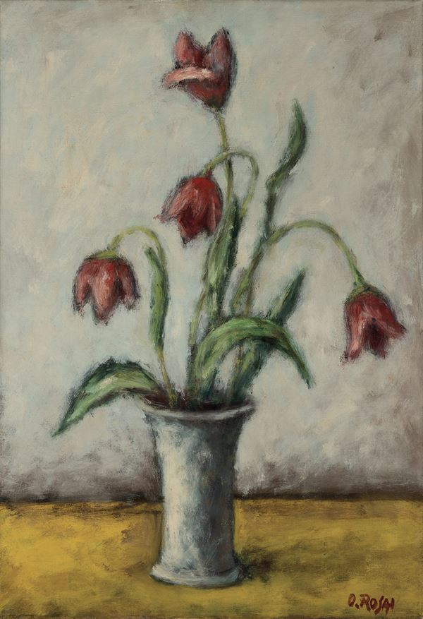 Ottone Rosai - Vaso con fiori