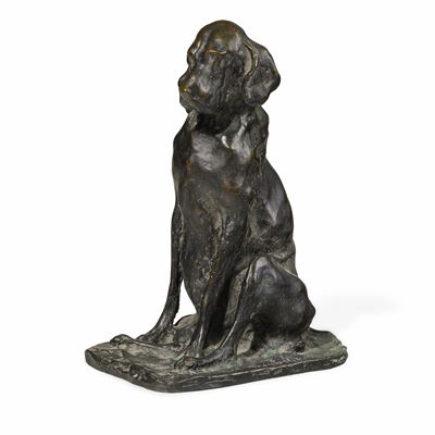 Modello di Paolo Troubetzkoy (intra 1864 - Pallanza 1938) Cane Seduto