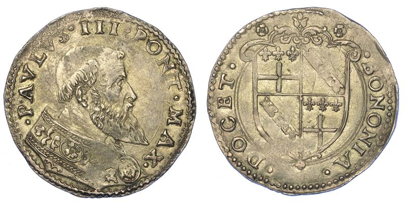 STATO PONTIFICIO. PAOLO III, 1534-1549. Due terzi di paolo. Bologna.  - Auction Numismatics - Cambi Casa d'Aste