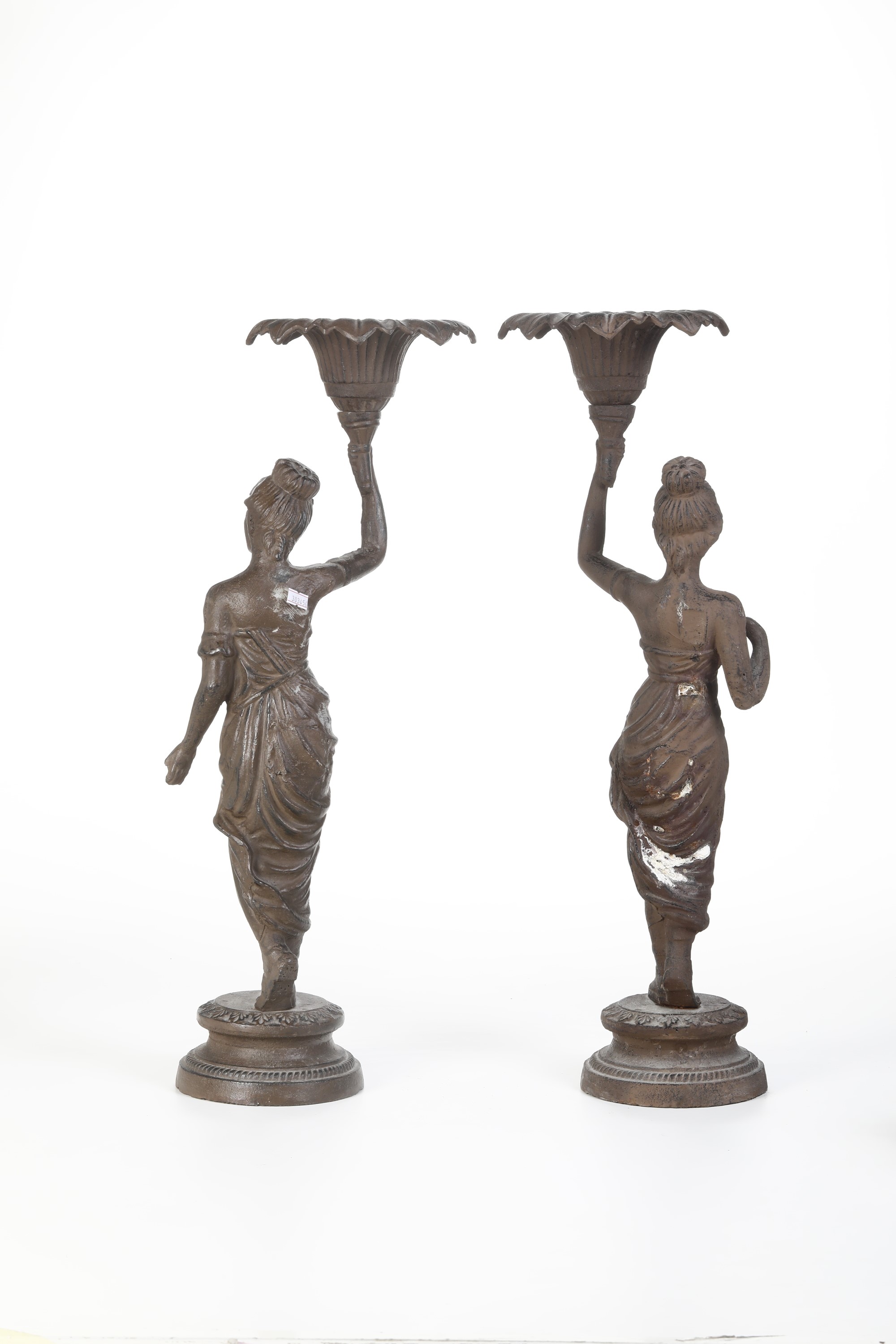 Coppia di Candelieri a Guisa di Figure Femminili. XIX-XX Secolo