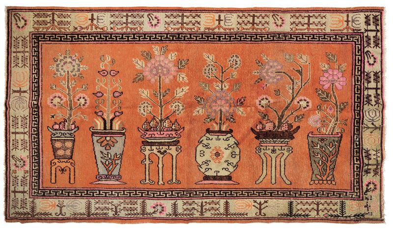 Tappeto Khotan, ovest Turkestan, fine XIX secolo  - Auction Fine Carpets and Rugs - Cambi Casa d'Aste