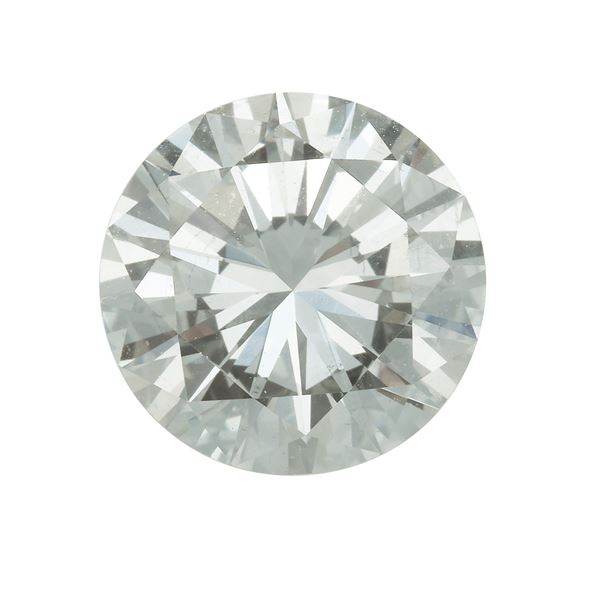 Diamante taglio rotondo a brillante di ct 2.57, colore I, caratteristiche interne VVS2, fluorescenza UV debole
