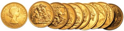 Regno Unito. Elizabeth II, 1953-2022. Lotto di Dieci Monete.