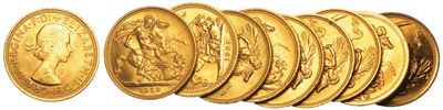 Regno Unito. Elizabeth II, 1953-2022. Lotto di Dieci Monete.