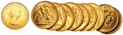 Regno Unito. Elizabeth II, 1953-2022. Lotto di Dieci Monete.