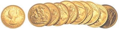 Regno Unito. Elizabeth II, 1953-2022. Lotto di Dieci Monete.