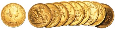 Regno Unito. Elizabeth II, 1953-2022. Lotto di Dieci Monete.