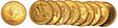 Regno Unito. Elizabeth II, 1953-2022. Lotto di Dieci Monete.
