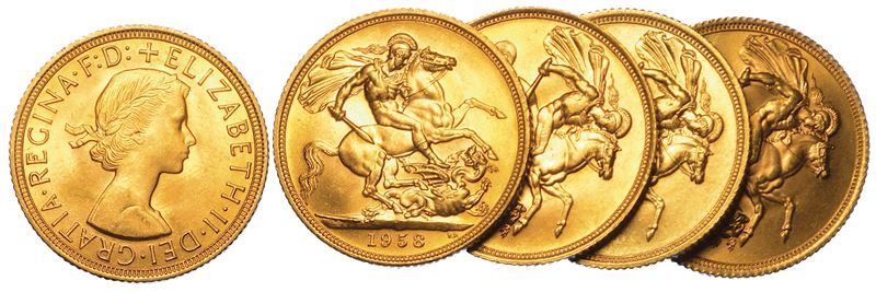 REGNO UNITO. ELIZABETH II, 1953-2022. Lotto di cinque monete.  - Asta Numismatica - Cambi Casa d'Aste