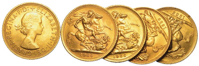 REGNO UNITO. ELIZABETH II, 1953-2022. Lotto di cinque monete.  - Auction Numismatics - Cambi Casa d'Aste