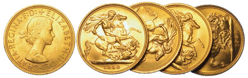 REGNO UNITO. ELIZABETH II, 1953-2022. Lotto di cinque monete.  - Auction Numismatics - Cambi Casa d'Aste