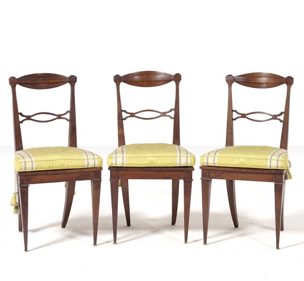 Quattro sedie direttorio. XIX secolo