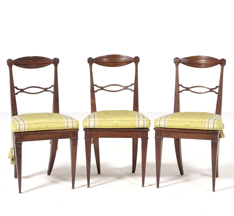 Quattro sedie direttorio. XIX secolo  - Asta Antiquariato - Cambi Casa d'Aste