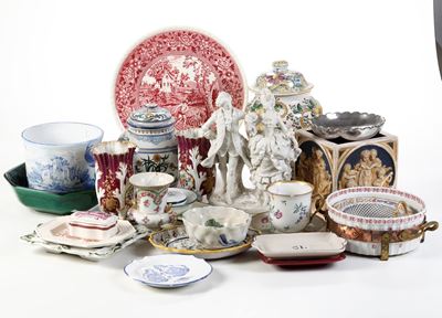 Lotto di Diverse Ceramiche, XIX e XX Secolo.