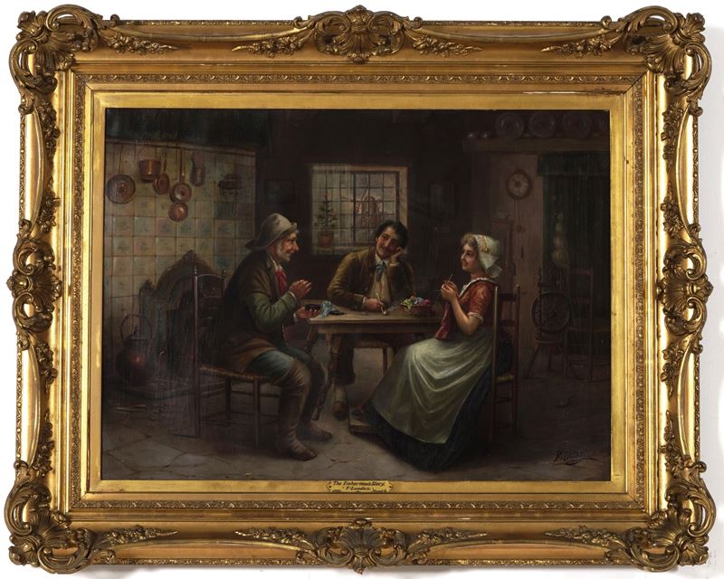 F. Lienditz (XIX-XX secolo) Scena d’interno  - olio su tela - Auction Paintings of the 19th and 20th centuries - Cambi Casa d'Aste