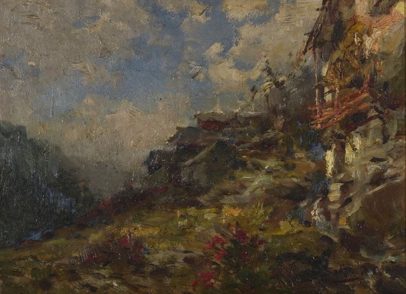 Giuseppe Solenghi : Paesaggio  - olio - Asta Dipinti del XIX e XX secolo - Cambi Casa d'Aste