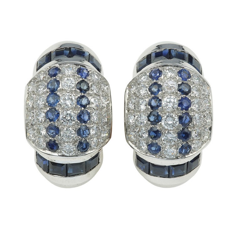 Bracciale ed Orecchini con Zaffiri e Diamanti