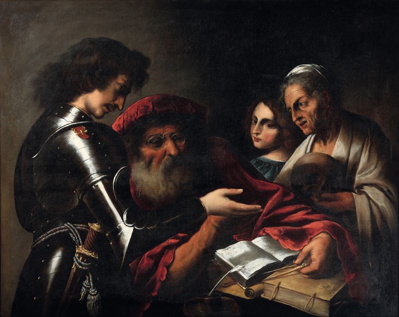 Pietro Della Vecchia : Il chiromante o Allegoria dell'età dell'uomo  - olio su tela - Asta Old Masters - II - Cambi Casa d'Aste