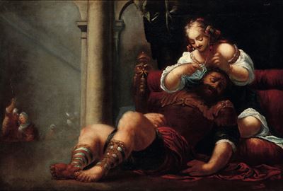 Sansone e Dalila, olio su tela