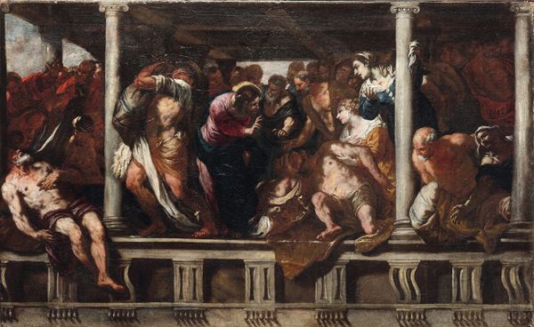 Giovan Battista Langetti - La Piscina probatica (da Jacopo Tintoretto)