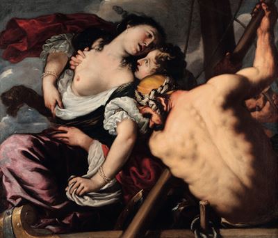 Il ratto di Elena, olio su tela
