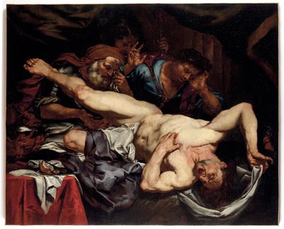 Suicidio di Catone, olio su tela