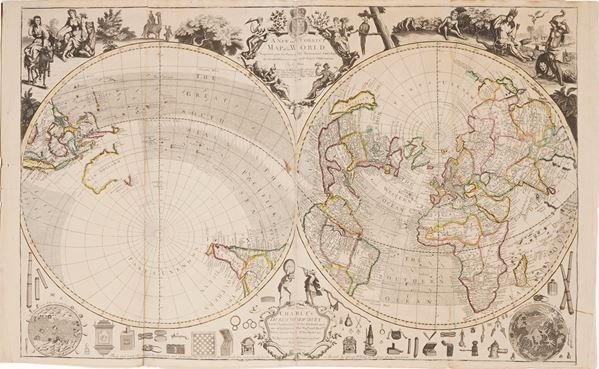Price Charles. A New and Correct Map of the World Projected Upon the Plane of the Horizon Laid Down from the Newest Discoveries and Most Exact Observations