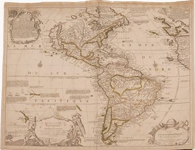 Nicolas De Fer. L’amerique Meridionale Et Septentrionale. Paris, Secolo XVIII.