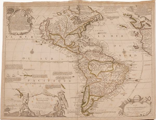 Nicolas De Fer. L’Amerique Meridionale et Septentrionale. Paris, secolo XVIII.