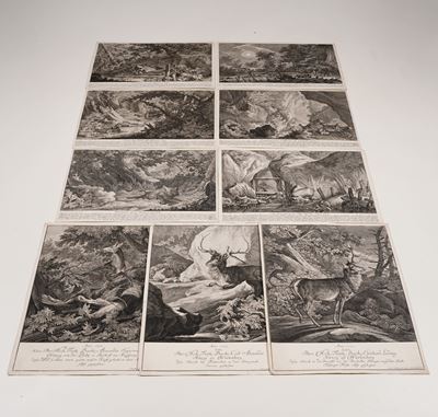 Zoologia-incisioni (johel. Ridinger). Serie di 20 Belle Incisioni in Rame Raffiguranti Animali......