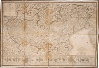 Giuseppe pezze-C. Pinchetti. Carta Geografica e Postale del Regno Lombardo Veneto. Milano, Coglia...