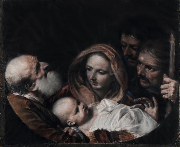 Scuola emiliana del XVII secolo Adorazione del Bambino