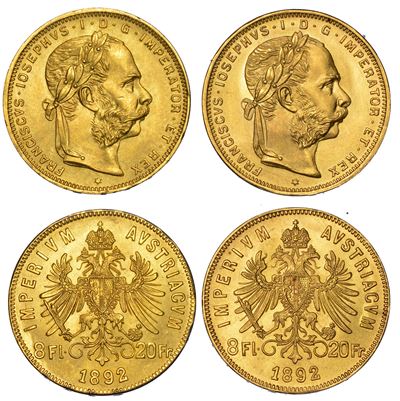 Austria. Franz Joseph, 1848-1916. Lotto di Due Monete.