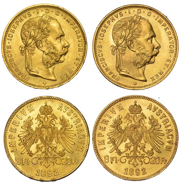 AUSTRIA. FRANZ JOSEPH, 1848-1916. Lotto di due monete.